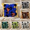Quirky Modern Art Abstract Dog Cushion Cover Pillowcase Antidustmite Invisible Zipper Short Plush Sofa Cushion