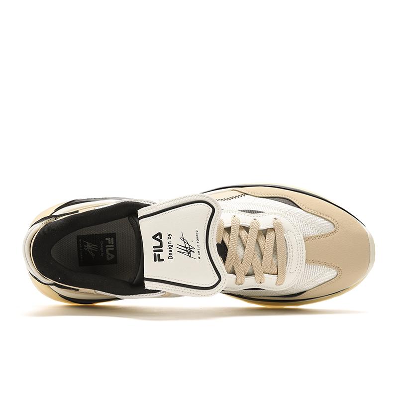 Fila KM2 Fashion Versatile Durable Low-Top Casual Shoes Men Sneakers Snow-White Beige F12M433105FPB