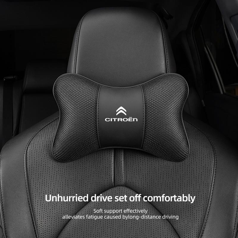 AQE3 Ice Silk Breathable Car Seat Headrest Neck Pillow For Citroen C3 C5 C5X C4 e-C4 X e-C3 C-Elysee Berlingo C1 C-Crosser C6 C2