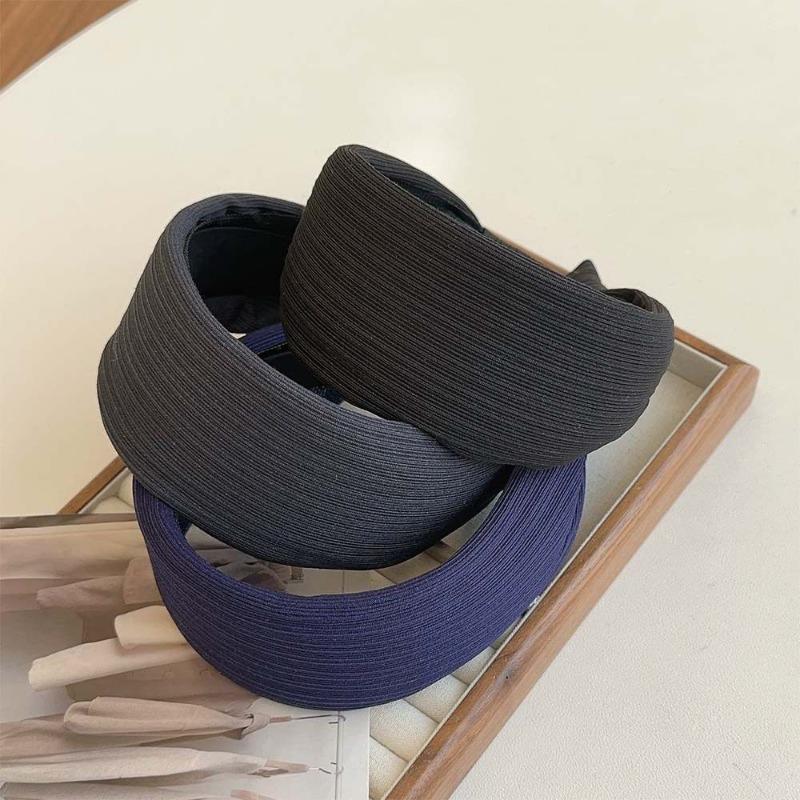 Headband Wide-edged Striped Hairpin Headband High Cranial Top Folds Hairpin Hair Accessories Female