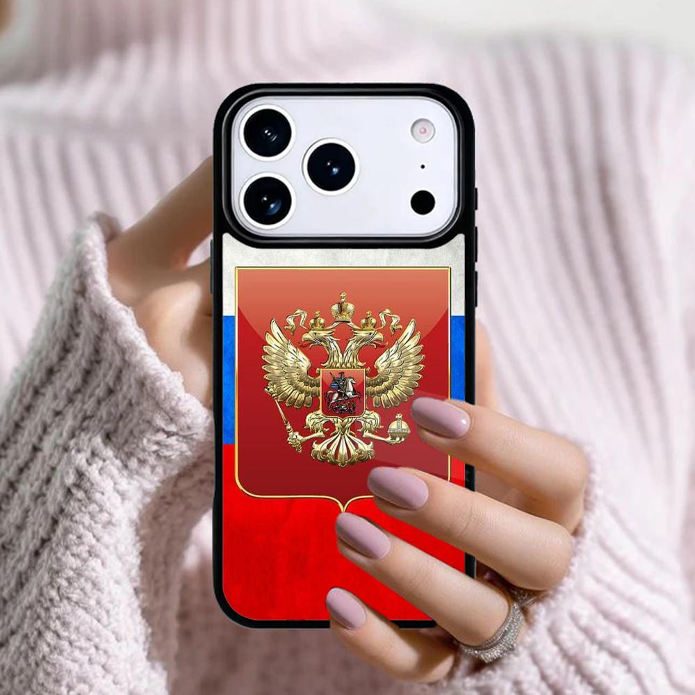 Russia Russian Flags Emblem Bumper Phone Case For Apple iPhone 17 Air 16E 15 14 Plus 13 12 11 Pro Max Mini Funda Cover