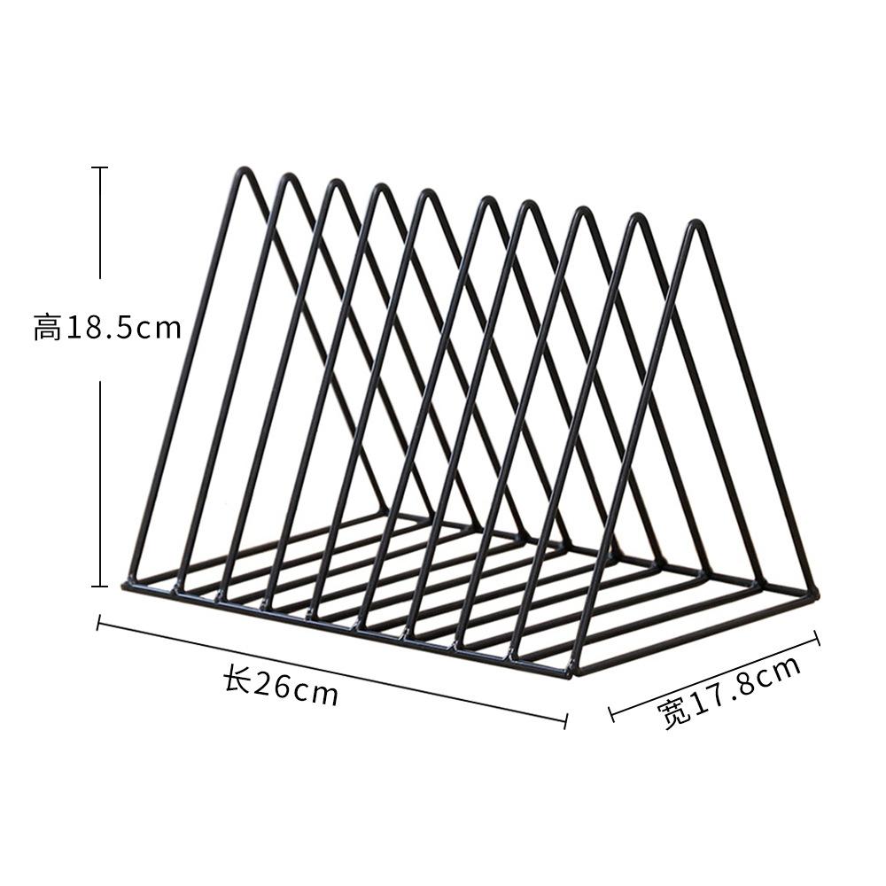 Bookshelf Rack Desktop Metal Book Block Office Newspapers Magazines Storage Scandinavian Decor  Holder Stand Golden Shelf