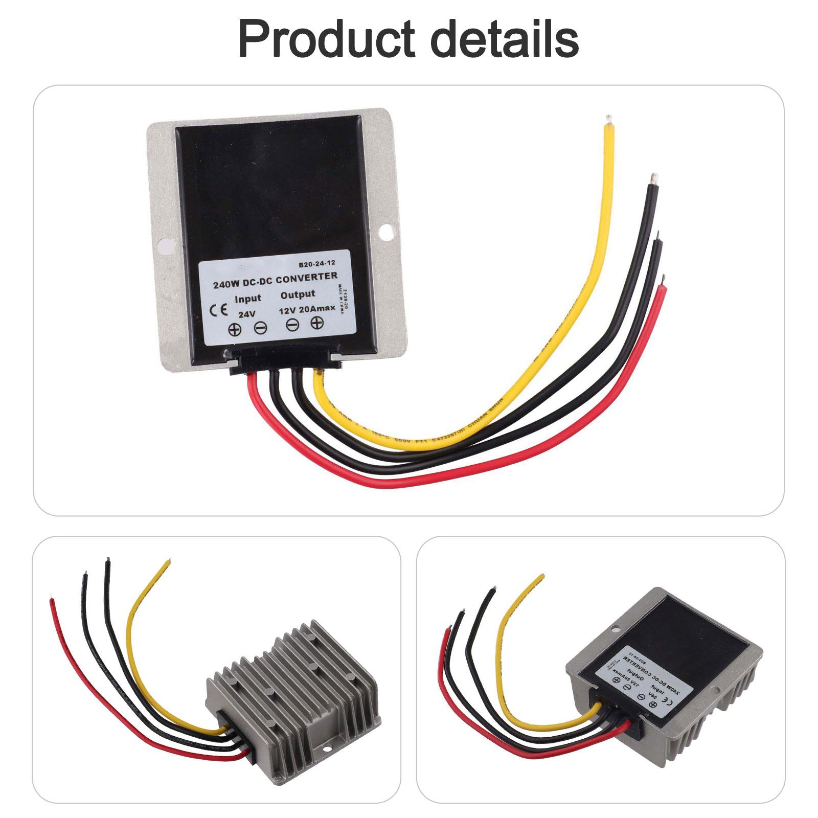 

24V To 12V Step Down Converter Dc Dc Converter 240W Converter 74*74*31mm DC-DC Step Down Overcurrent Protection Power Regulation China Mainland