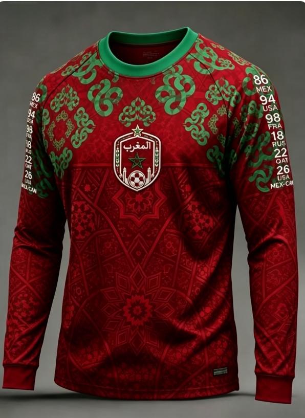 2026 Moroccan Men's Fashion Sports Long Sleeve Gradient Printed Moisture Absorbing Breathable Daily Street Fashion Versatile