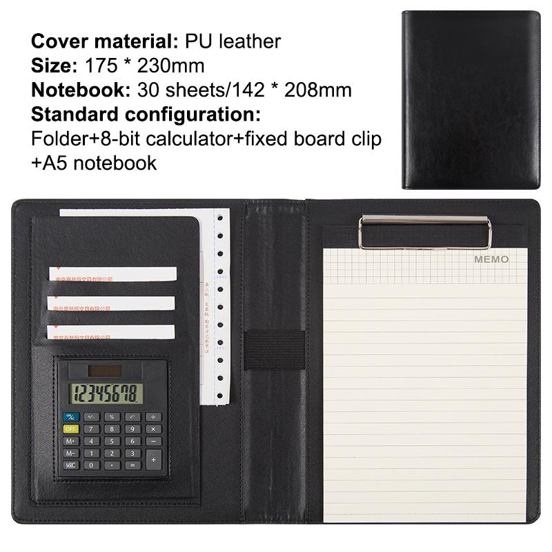 

Многофункциональный портфель формата А4/А5 из ПУ кожи для организации документов, сумка на молнии с калькулятором, ручками, блокнотом для записей, портфель для офиса