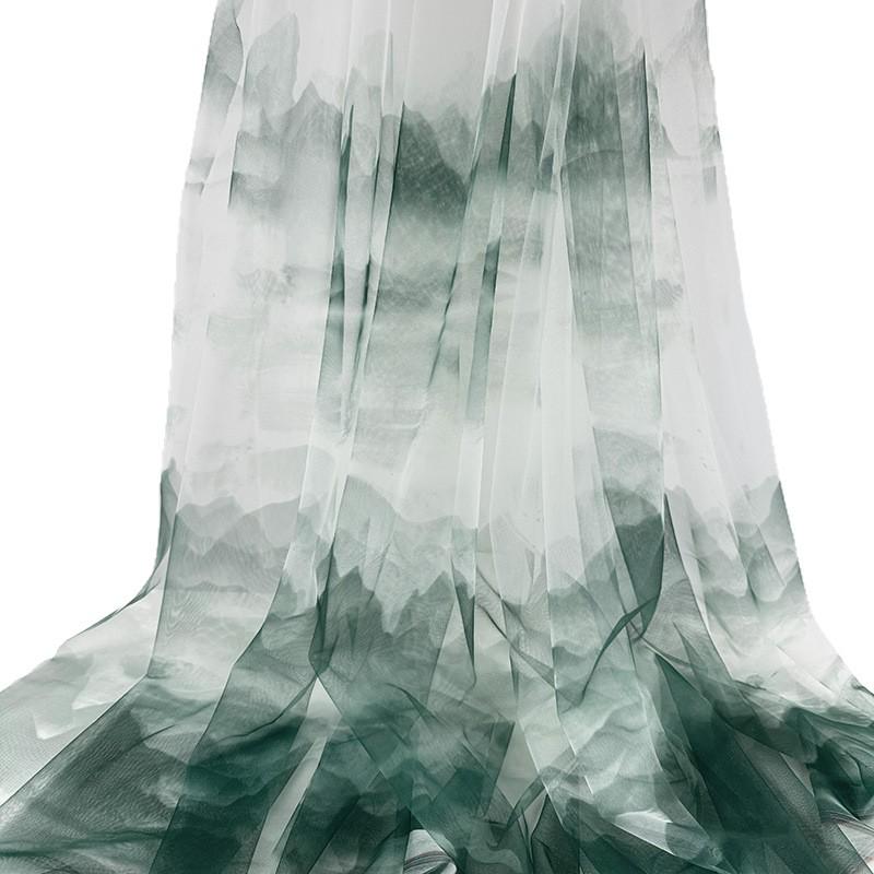 Transparent Calligraphy Gauze Door Curtain: Ancient Chinese Style for Teahouse and Photography