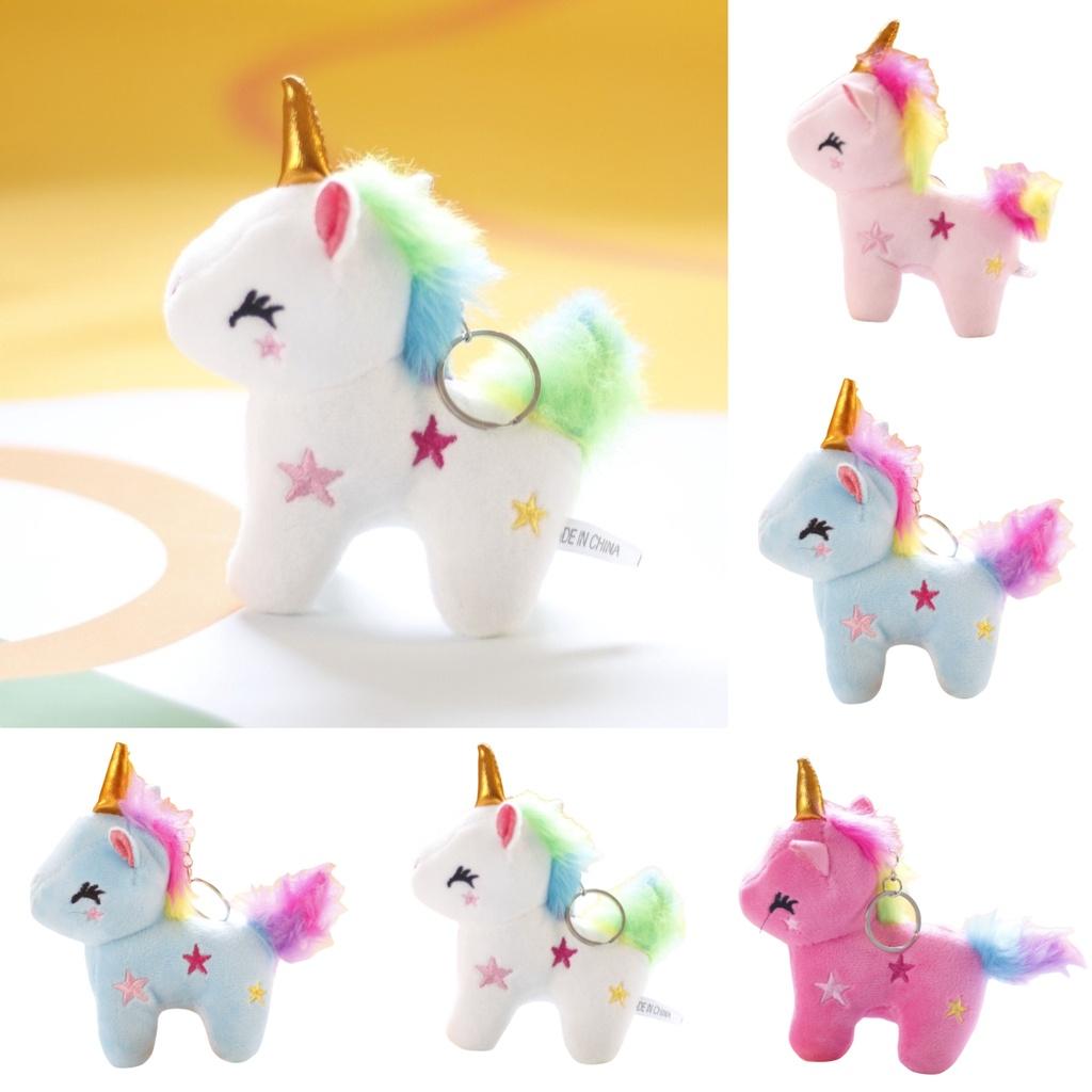 Adorable Rainbow Unicorn Plush Keychain Wholesale Pony Doll Pendant For Girls' Backpacks