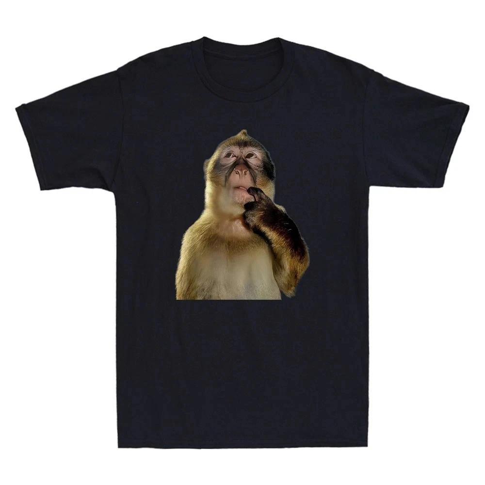 Thinking Monkey Funny Animal Meme Men’s T-Shirt