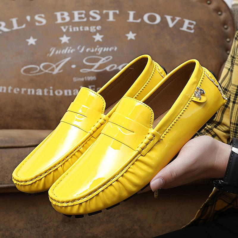 Fashion New Stylish Mens PU Leather Loafers Non Slip Walking Flats Breathable Outdoor Slip On Casual Shoes Male Office Driving Moccasins
