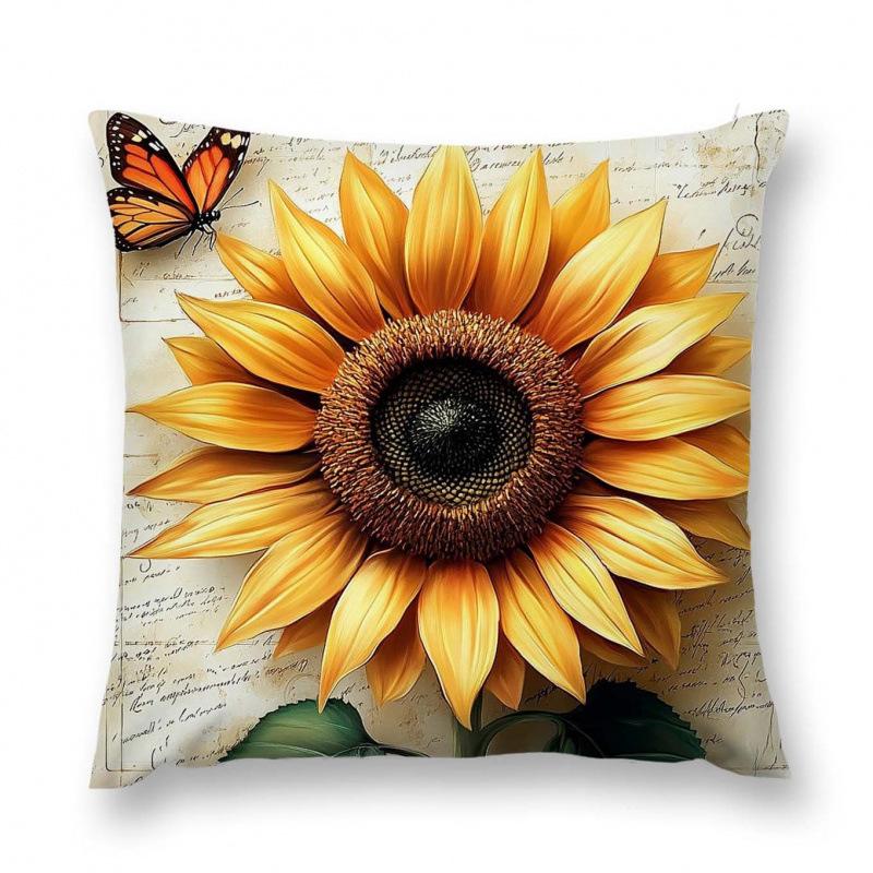 New Flower And Bird Pillow Cover Fresh Home Living Room Sofa Bed And Breakfast Bay Window Cushion Cover Premium