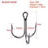 Big Size Nickle Fishing Hooks 10pc/Lot 1/0# 2/0# 3/0# High Carbon Steel Treble Hooks Fishing Tackle Black Fish High Strength Hook Bass