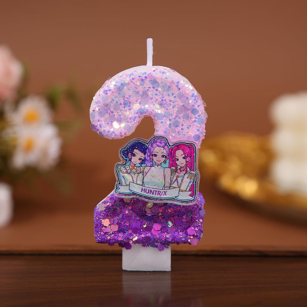 Birthday Celebration Cartoon Digital Birthday Candle Handmade Cake Decoration