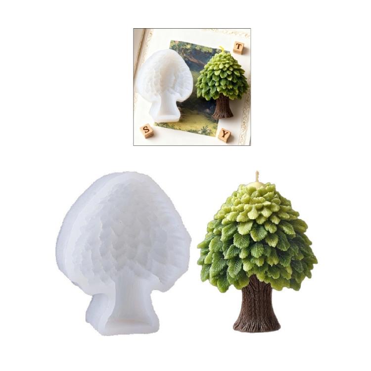 Stampo in Silicone per Candele Estetica Naturale Forma di Albero 3D Materiali Flessibili Disegni a Foglia Stratificati Garantisce Facile Sformo