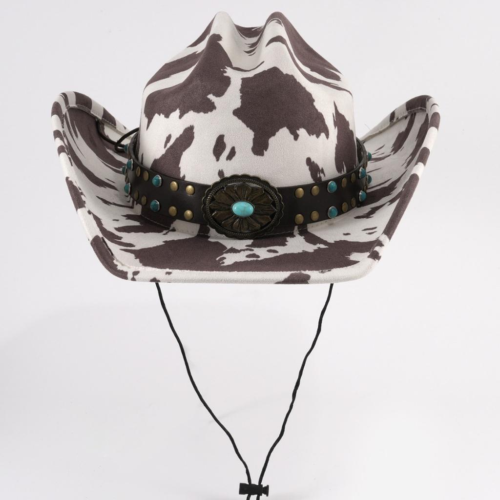 Jazz Fedora Western Cowboy Hat New Style for Men and Women, European and American Ethnic Style, Tibetan Classic Woolen Hat for Outdoor Use