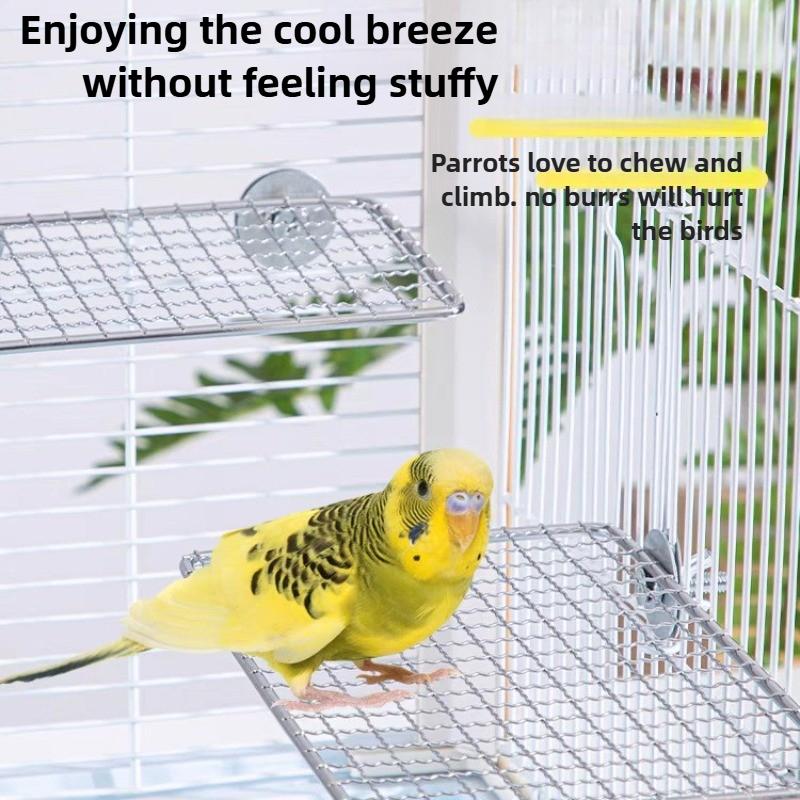 Papagei Edelstahl Ruheplattform Edelstahl Vogelkäfig Halterung Papagei Sitzstange Plattform Vogelkäfig Zubehör Vogel Spielkäfig