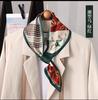 French polka dot silk scarf neck women's new high-end long strip matching shirt Korean thin small scarf