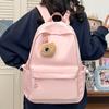 Simple Backpack Female Versatile Solid Color Casual Backpack Simple Large Capacity Junior High School Student Schoolbag