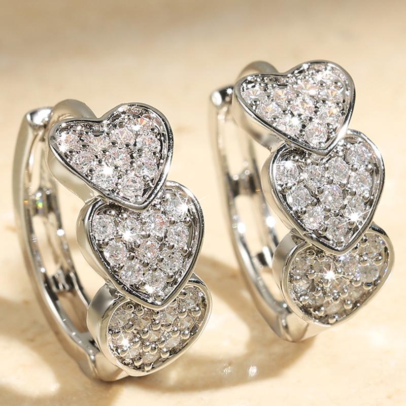 Luxury Cubic Zirconia Gold Color Zircon Hoop Earrings For Women Luxury Circle Crystal Girls Party Zircon