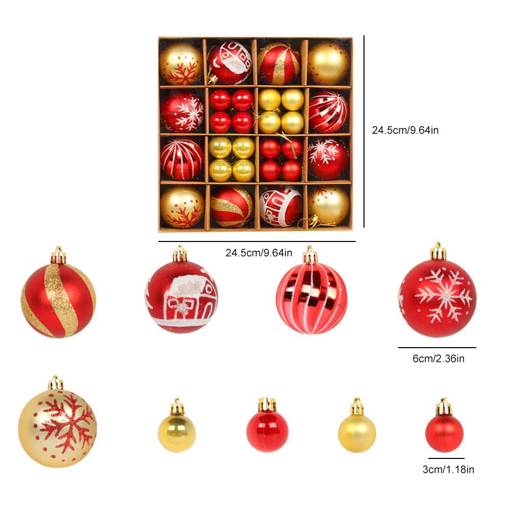 12/44PCS Christmas Balls Ornament Christmas Tree Gold Red Pink Ball Pendant Hanging Decor Christmas Decoration 2025 Navidad