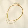 Double Layer Titanium Steel Gold Snake Bone Light Luxury Versatile Clavicle Necklace