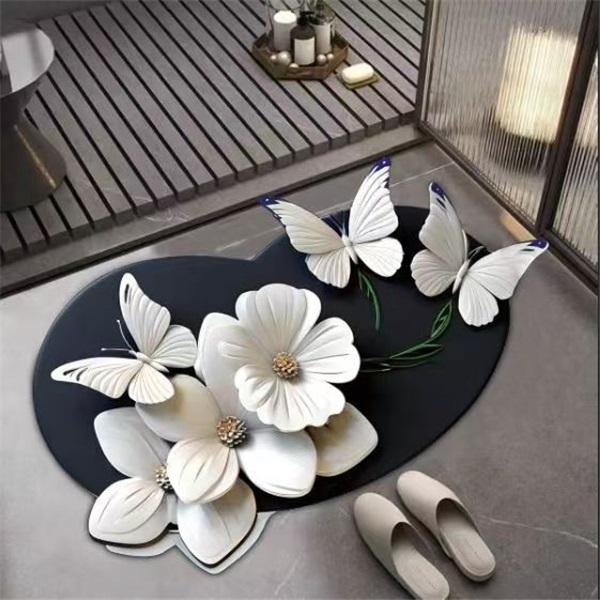 Soft Diatomaceous Earth Bath Mat Non Slip Bathroom Door Mat Simple Toilet Mat Absorbent Floor Mat For Bathroom Entrance