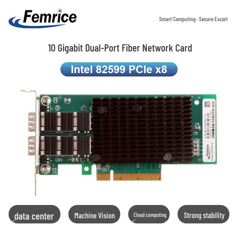 Femrice Intel 10G Dual-Port Fiber Optic Server Network Card (CN Version)