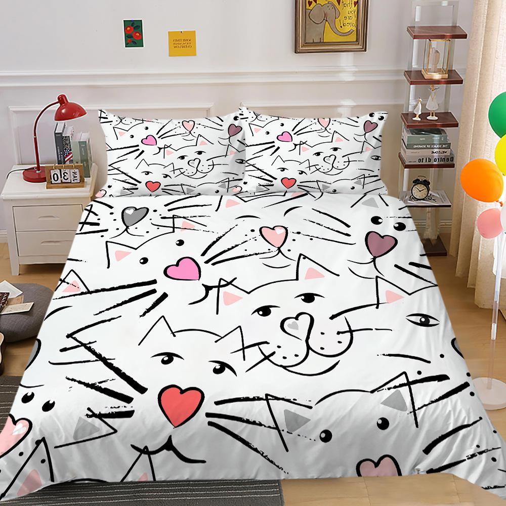 Cute Cartoon Animal Digital Printing Bedding Two Or Three-Piece Set Polyester Can Be Sent