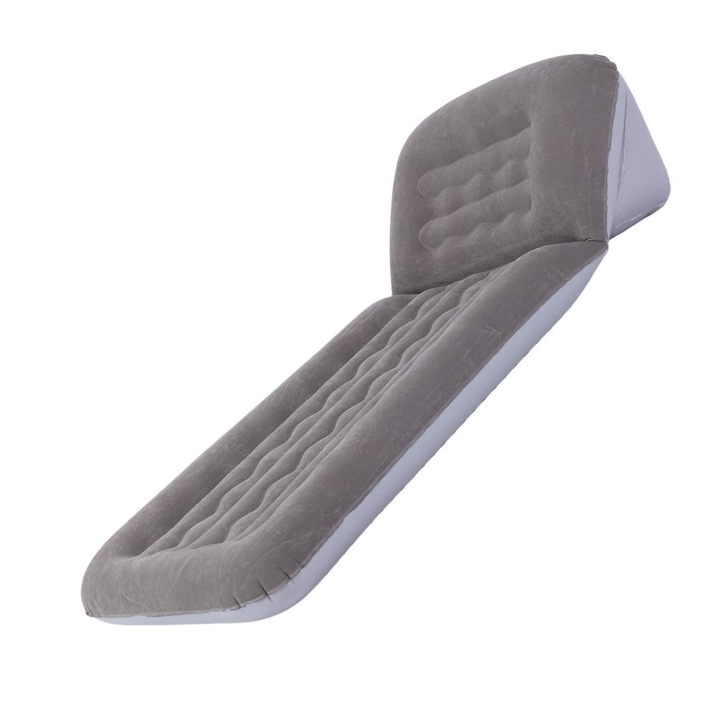 200x90x5cm Inflatable Lounger with Adjustable Backrest Flocked PVC Portable Blow Up Sofa for Outdoor Beach Travel