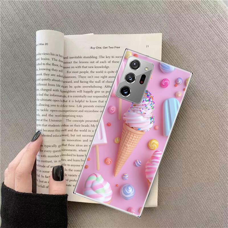 Colorful Ice Cream and Popsicles Phone Case For Samsung Galaxy S25 Edge S24 S23 FE S22 S26 Ultra S21 S20 S10 Plus Capa Soft