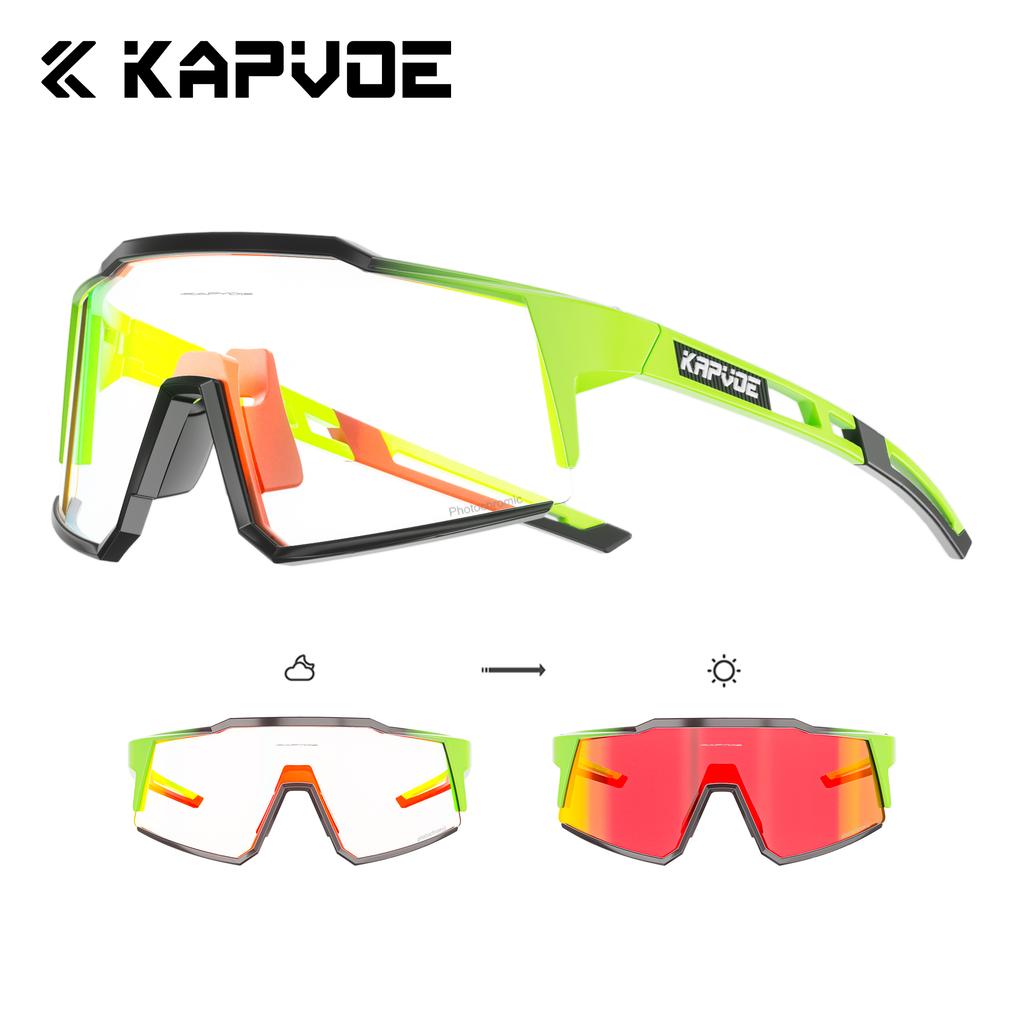 Kapvoe Photochromic Sunglasses Men Cycling Glasses UV400 MTB Clear Mountain Bike Transition Bicycle for Women Sports Eyewear