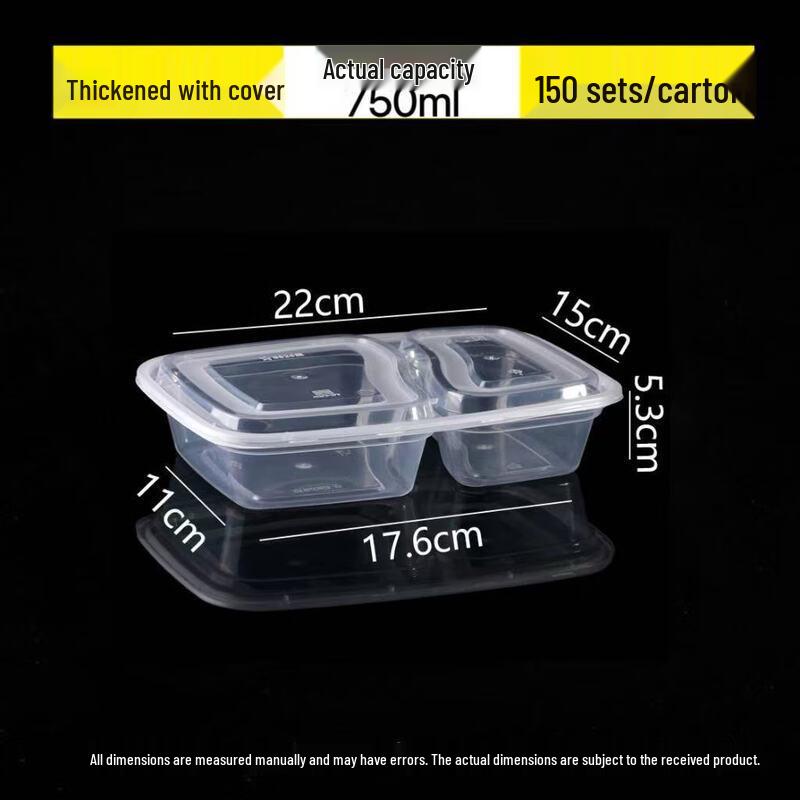 Disposable Rectangular Divided Food Containers with Lids