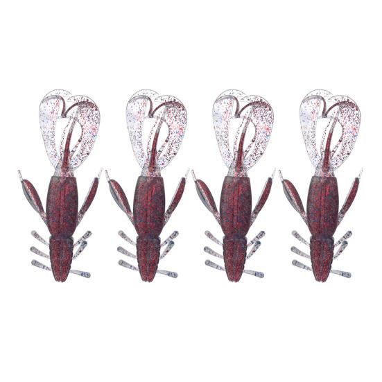 1/4Pcs 10.5g/10cm Soft Crayfish Lure Artificial Swimbait Reusable Bionic Simulation Lobster Fake Shrimp Bait Freshwater Saltwater Trout Bass Fishing