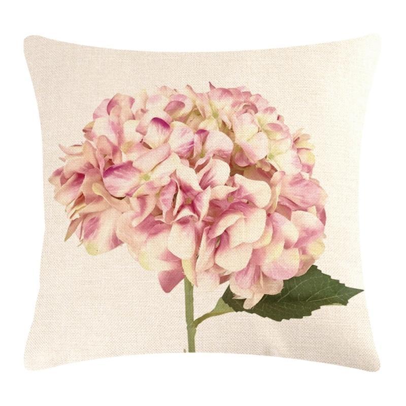 Mother Day Hydrangea Throw Pillow Cover Beautiful Flower Cushions Cover Elegant Pillow Case Fine Linen Material