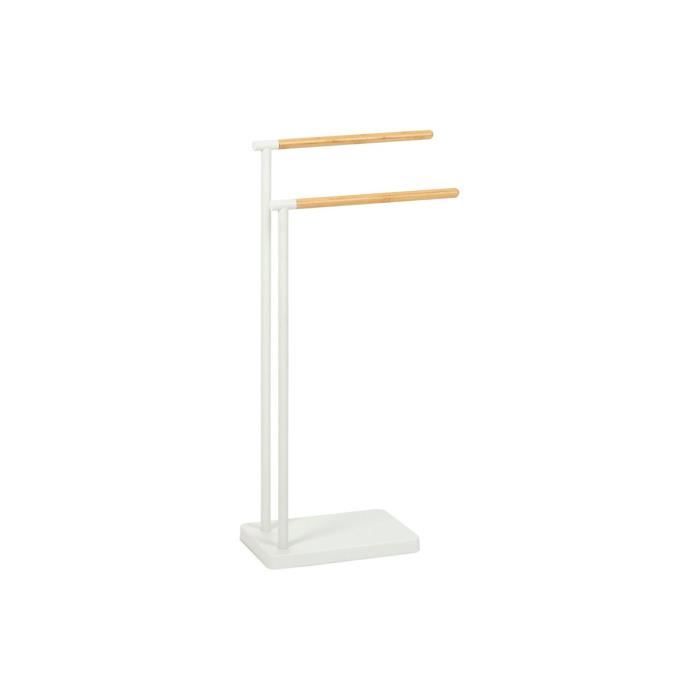 Porte-serviettes sur pied en métal blanc - GENERIQUE - Andrea House - Contemporain - 30x20x78cm