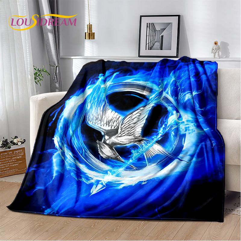 3D Dřevěná deka s postavou lukostřelce z filmu Hunger Games, měkká flanelová deka na postel, do ložnice, na pohovku, na piknik, přehoz na přikrytí venku