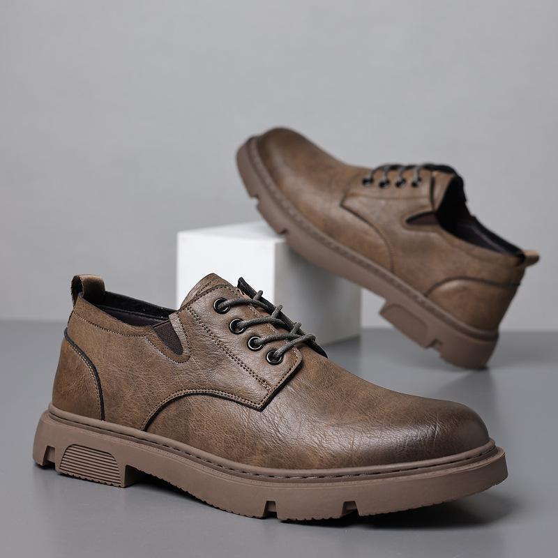 2025 New Leather Shoes Men's Big Head Casual Shoes Non-slip Soft Sole Leather Fashion Men's Shoes