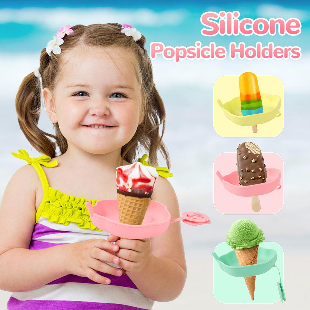 Easy-Clean, Silicone Ice Cream Holder - leak proof, reusable, suitable for summer parties