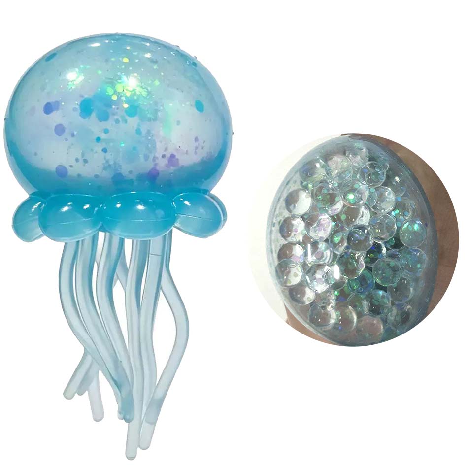 New Trending Nee Doh Jellyfish & Cube Squish Toy, Soft Jelly Squeeze Stress Relief Fidget Toy, Sensory NeeDoh for Kids & Adults
