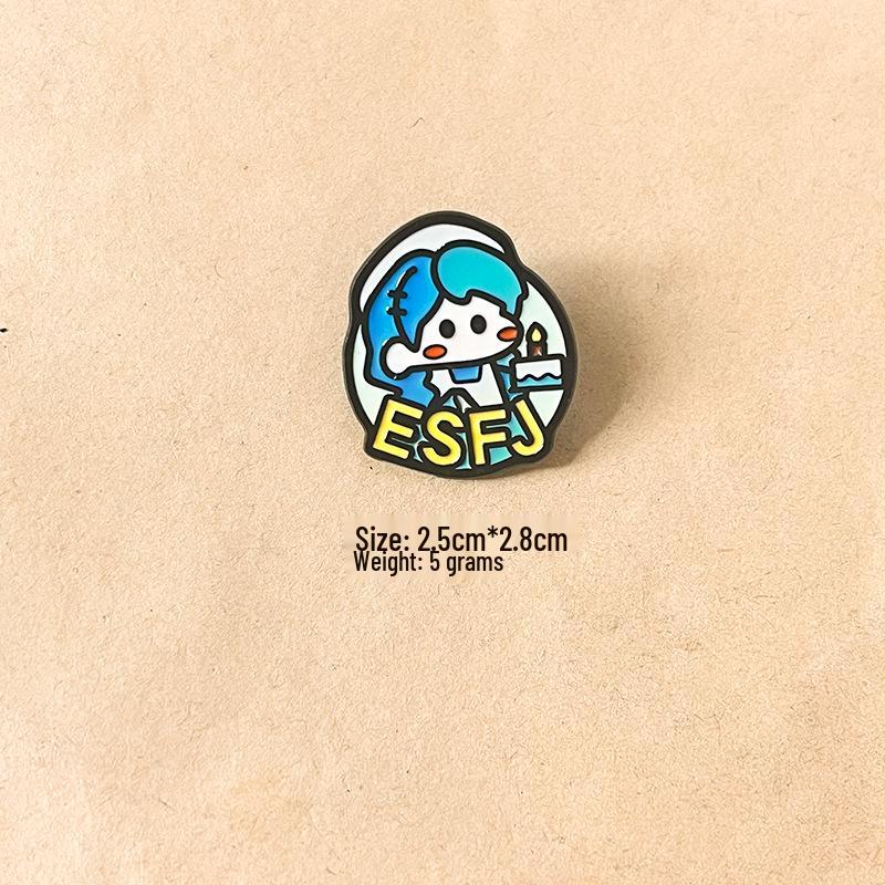 MBTI Personality Types Brooch: Metal Badge for Backpack Decoration