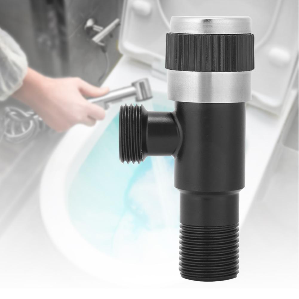 G1 2in Stainless Steel Black Hot Cold Water Faucet Triangular Angle Valve Toilet Check Valve