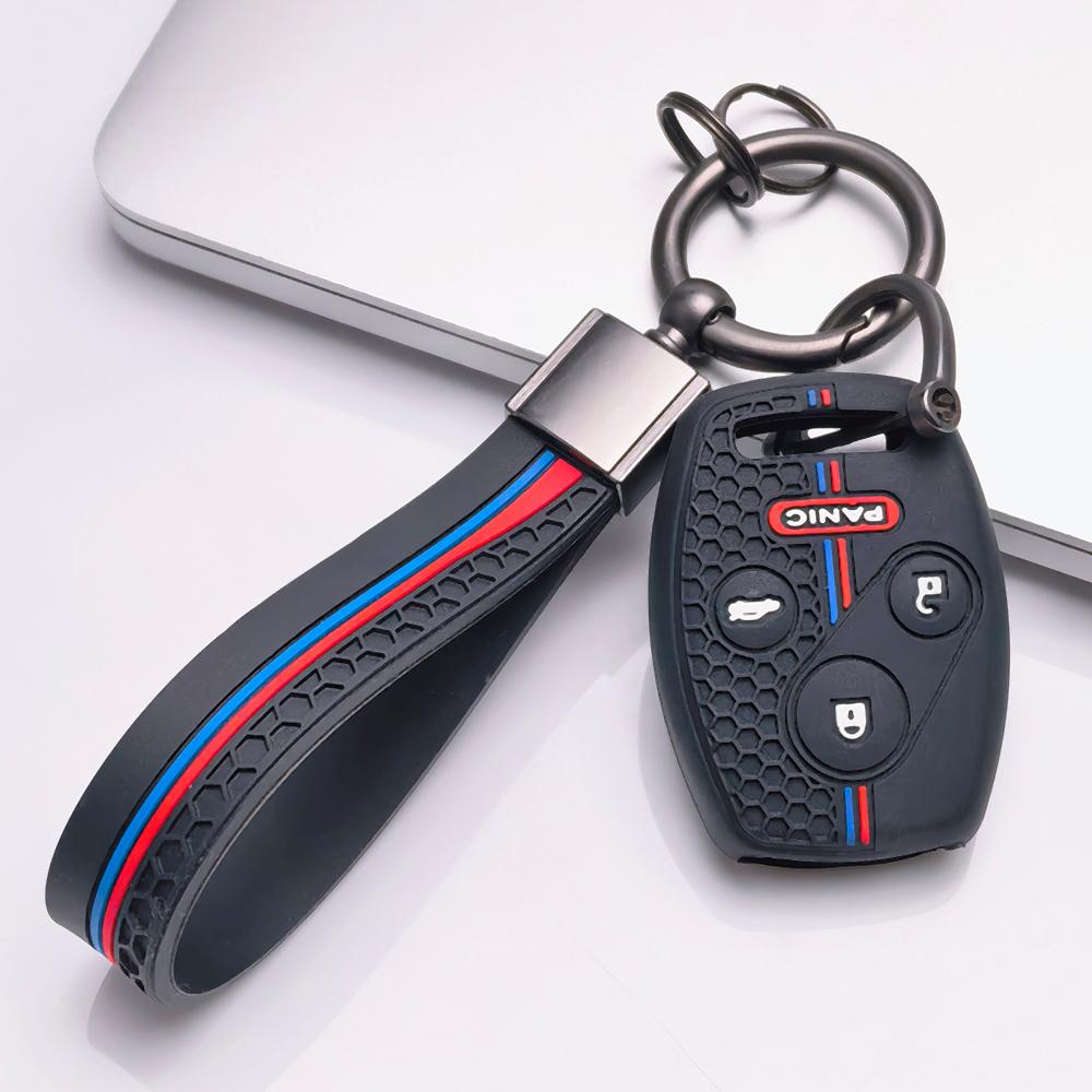 Key Fob Cover for Honda Accord Civic CR V CR Z with Keychain Anti-Scratch Surface Shockproof Structure Soft Grip Texture Easy Install