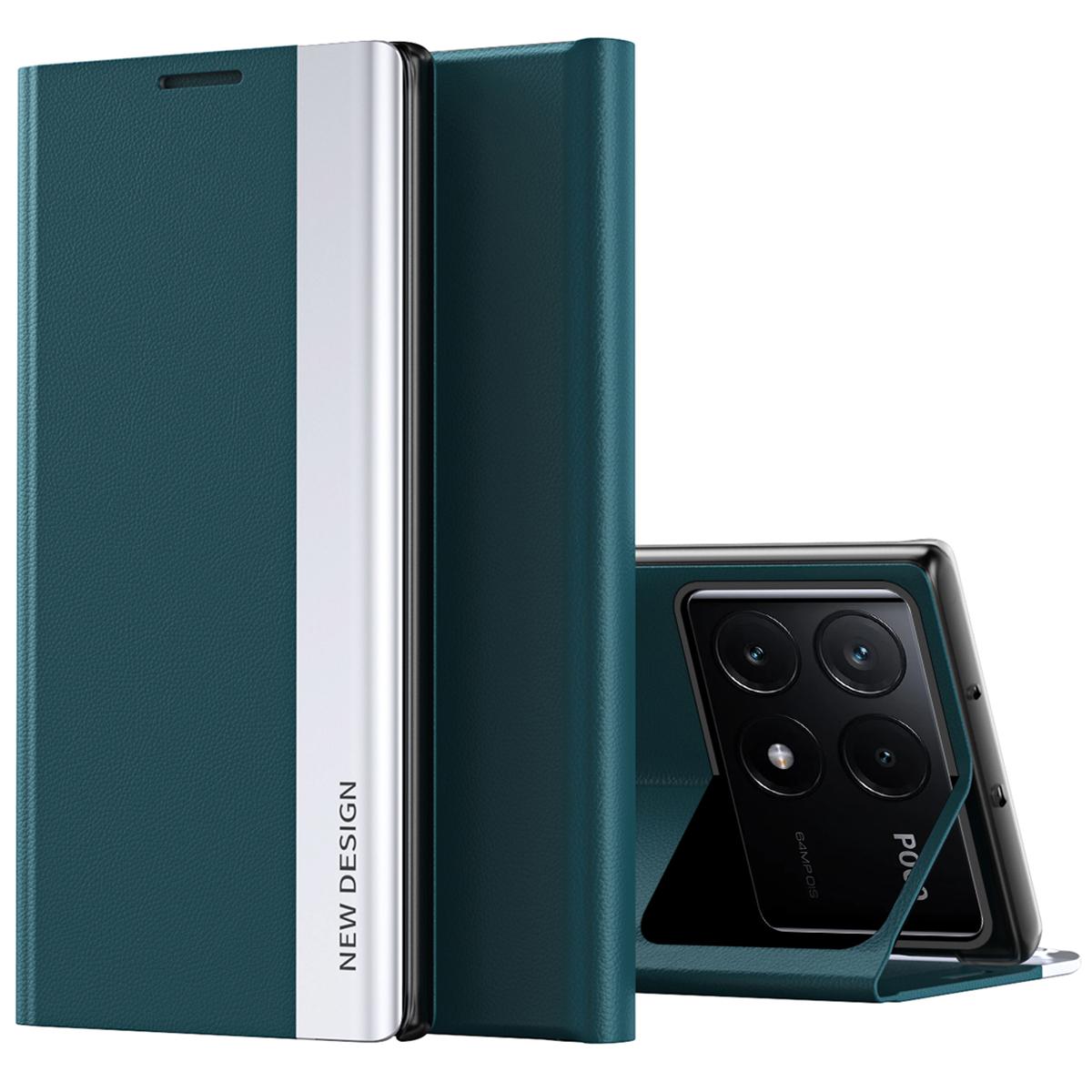 

Для Xiaomi Poco F6 Pro 5G/Redmi K70 5G/K70 Pro 5G Чехол-подставка Кожаный чехол для телефона с защитой от царапин Green