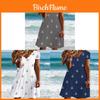 Floral Print Summer Dress With Wave Collar For Casual Women Fashion