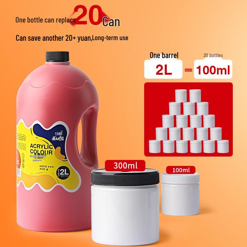 Acrylic Wall Paint - Waterproof, Fade-Resistant, Sun-Protected, White, 2L/1L Large Container for Art & DIY Projects