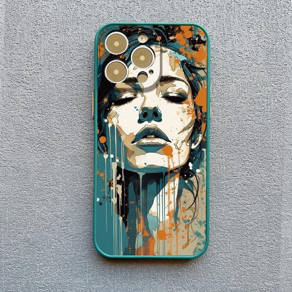 Portrait Art Watercolor Painting Phone Case For iPhone 15 14 13 12 Mini 11 Pro Max SE2 15 14 7 8 Plus XS X XR Shockproof Covers