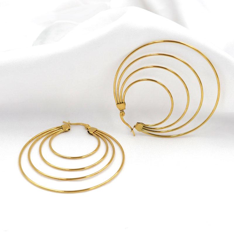 FYSARA Top Selling Geometric Irregular Big Hoop Earrings Stainless Steel Earrings For Women Daily Minimalist Statement Zircon