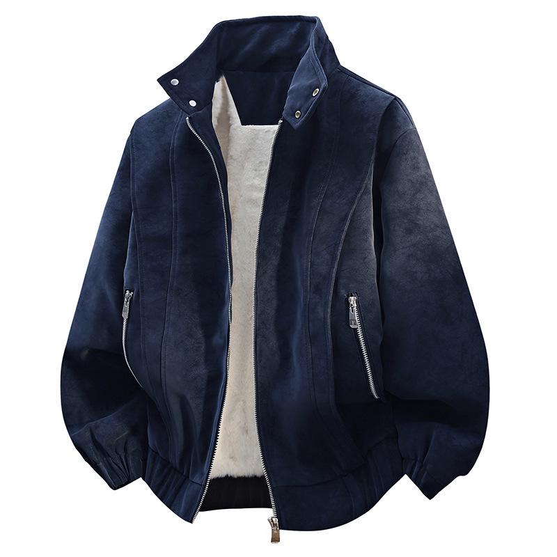 Men's Winter Thickened Leather Pilot Jacket - Di Yu Shen Long Plush Motorcycle Top