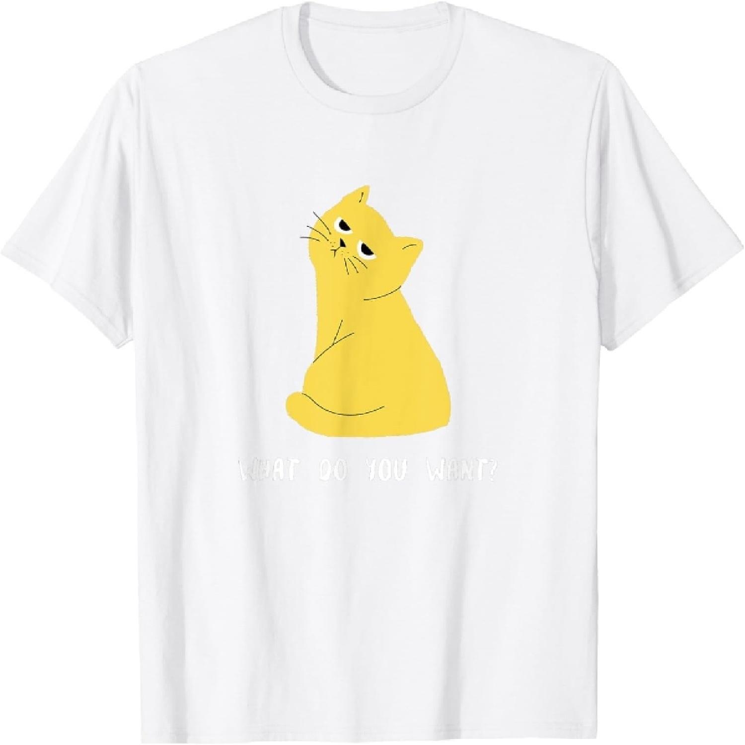 HYETYDV Sassy Cat Attitude Funny Grumpy Introvert Pet Lover T-Shirt XXXXXL белый