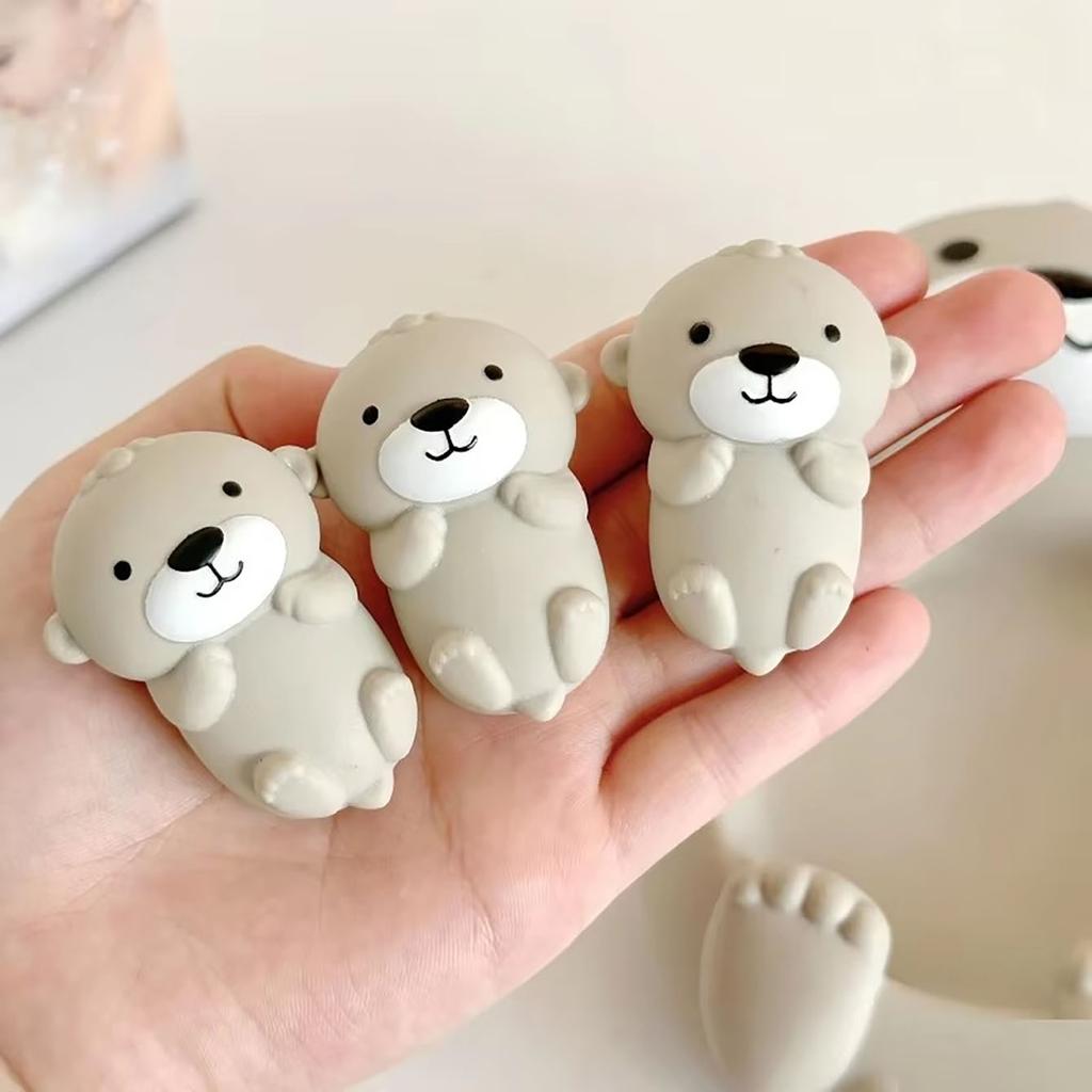 Cute Otter Bath Toy Set, Bathtub Floating Water Toys, Great Gift For Bathroom Water Tub Games Pool Party,Bath Toys Baby Toys