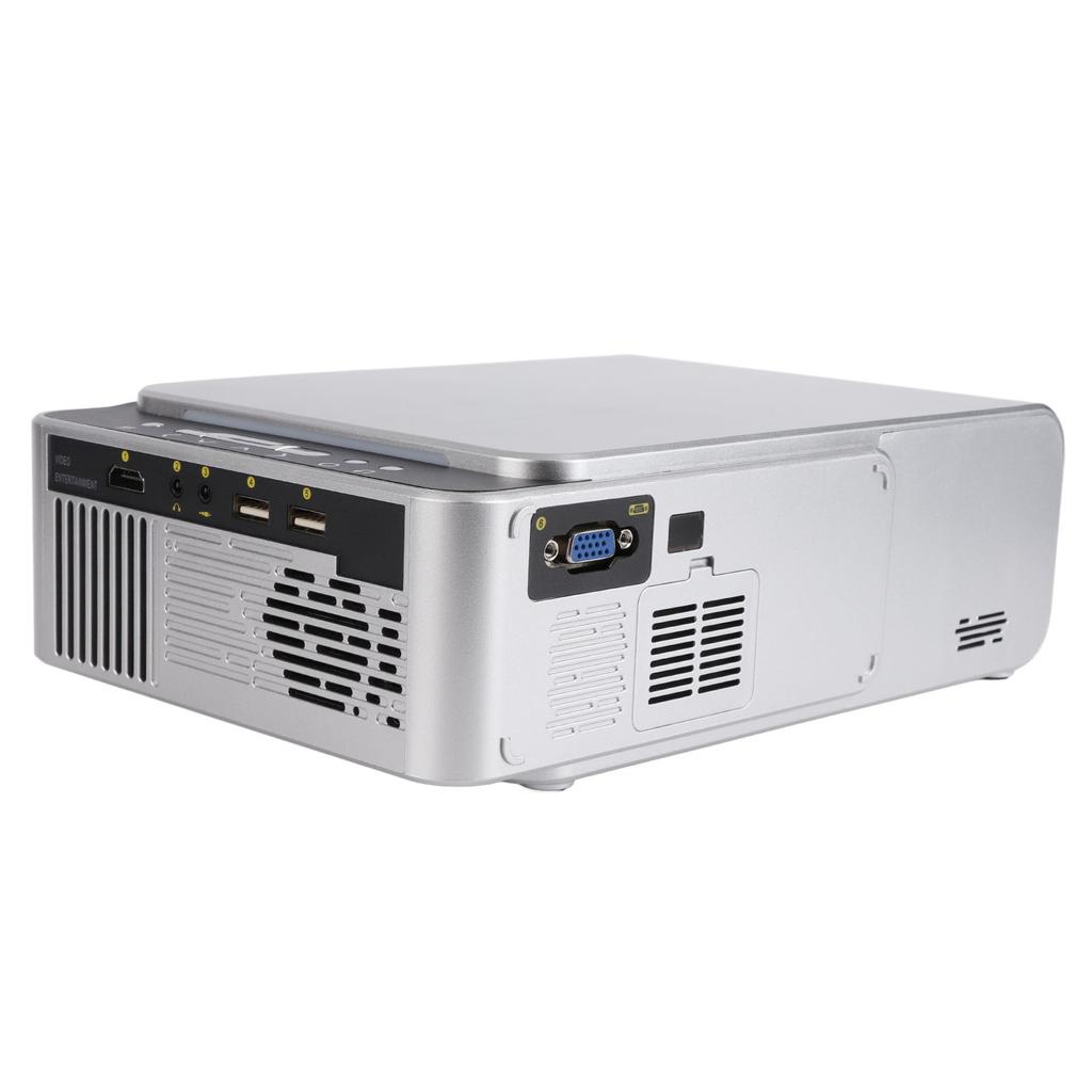 Mini 1080P HD Projector Portable WiFi LED Home Theater Movie Projector AC  Silver